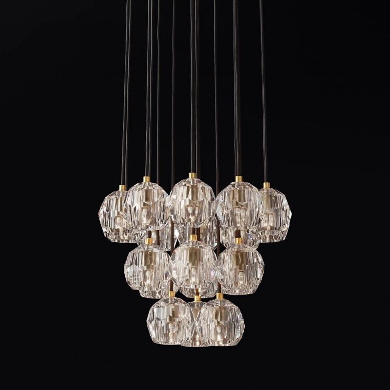 Kristina Series Glass Chandelier 19" Cluster