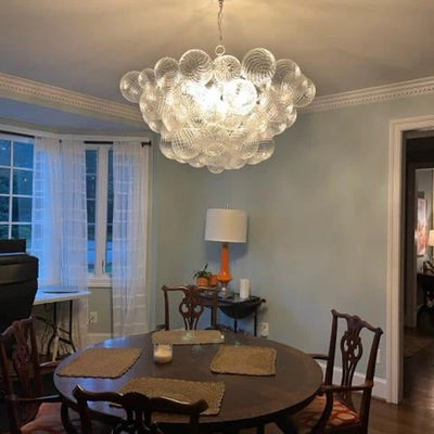 Talian Glass  Round Chandelier 33"