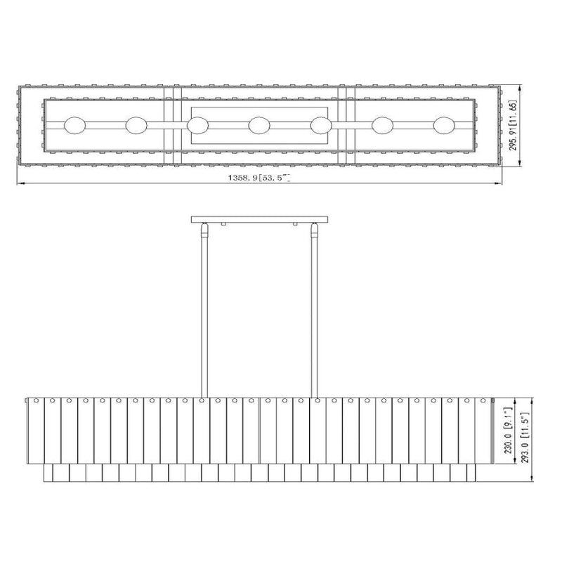 Aimee Linear Glass Chandelier