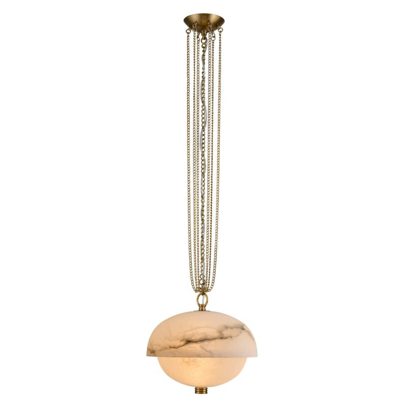 Alabaster Volterra  LED Pendant Light 17” (Chain)