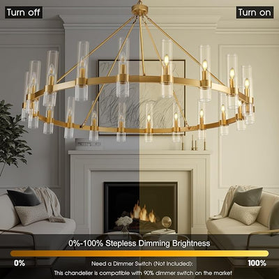 Wagon Wheel Chandelier for Dining Room, Living Room, Bedroom and Entryway