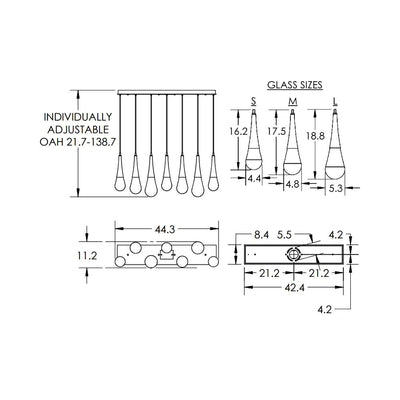 Water Drop Rectangle  LED Chandelier