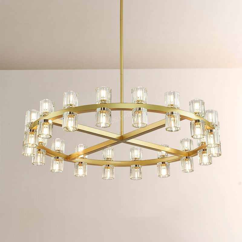 Wine-Glass Series Crystal Chandelier 36"D