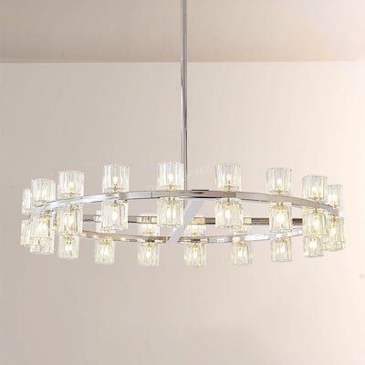 Wine-Glass Series Crystal Chandelier 36"D