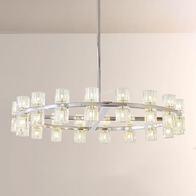 Wine-Glass Series Crystal Chandelier 36"D