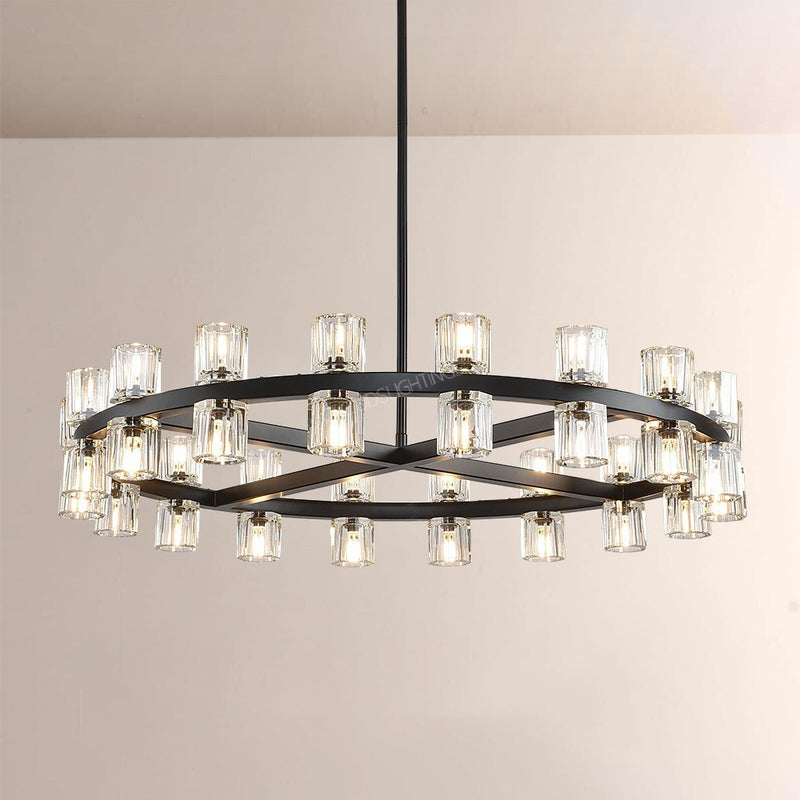 Wine-Glass Series Crystal Chandelier 36"D