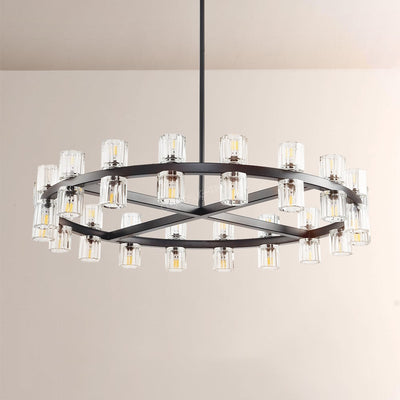 Wine-Glass Series Crystal Chandelier 36"D