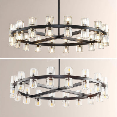 Wine-Glass Series Crystal Chandelier 36"D