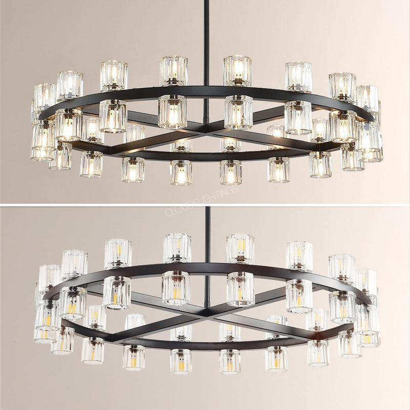 Wine-Glass Series Crystal Chandelier 36"D