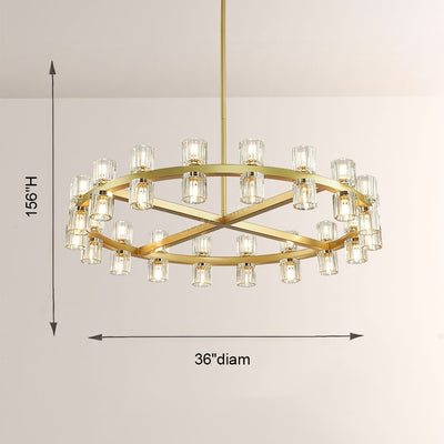 Wine-Glass Series Crystal Chandelier 36"D