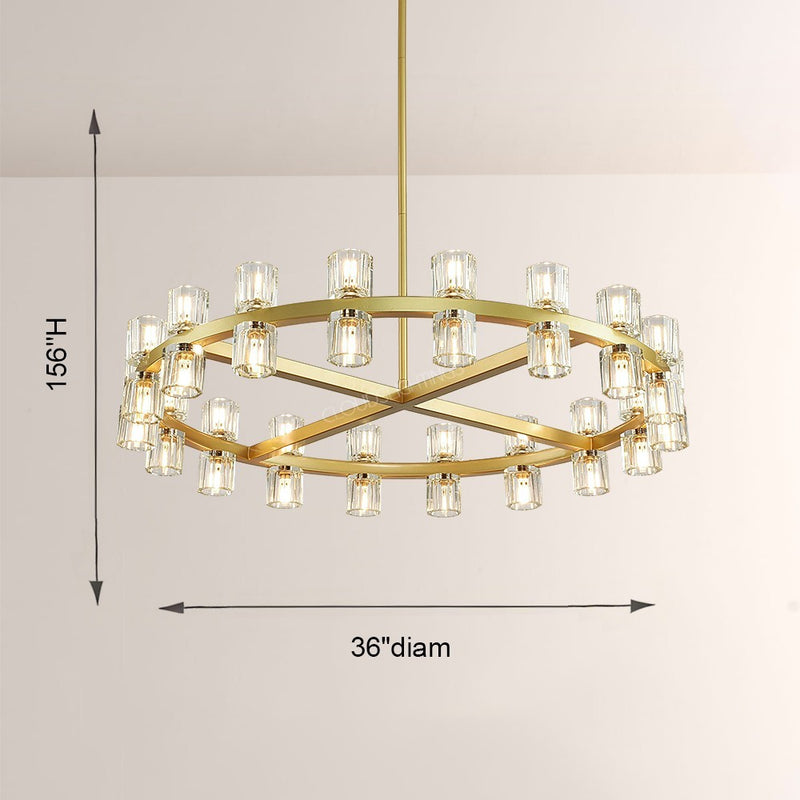 Wine-Glass Series Crystal Chandelier 36"D