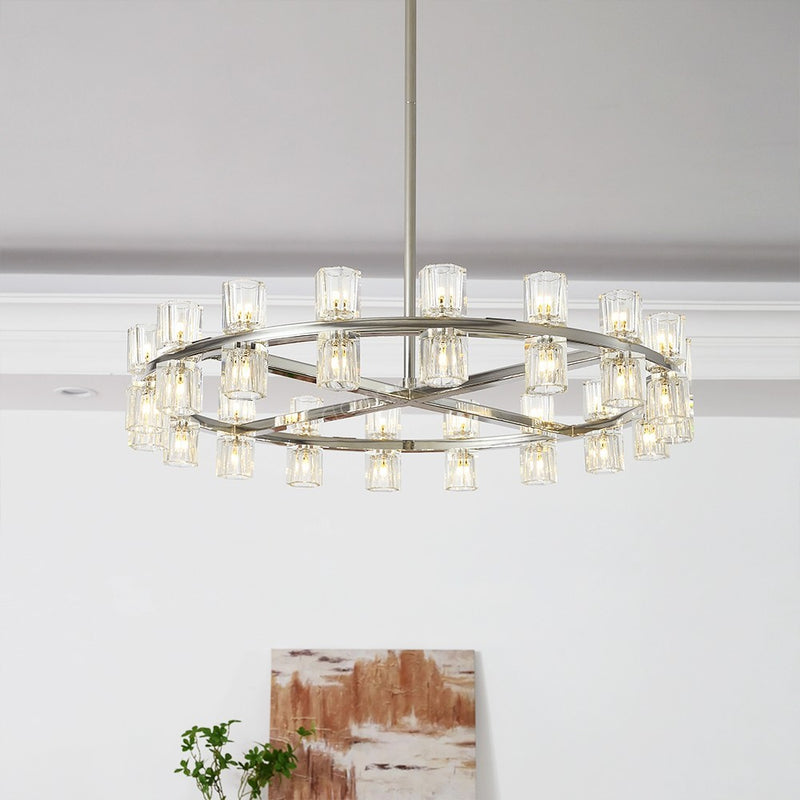 Wine-Glass Series Crystal Chandelier 36"D