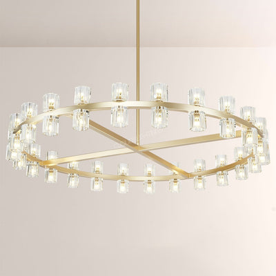 Wine-Glass Series Crystal Chandelier 48"D