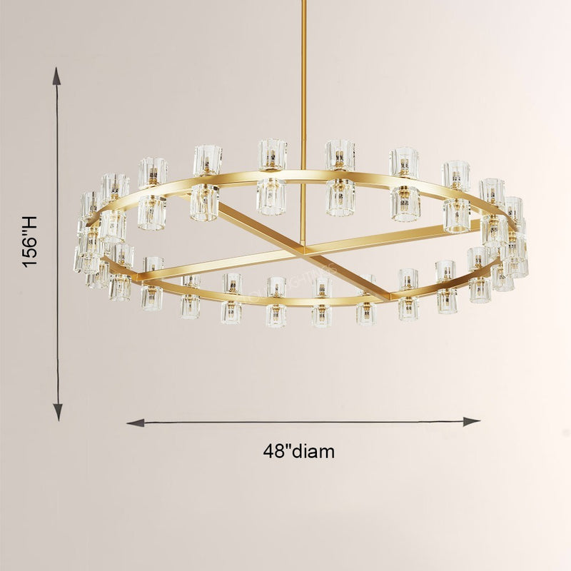 Wine-Glass Series Crystal Chandelier 48"D