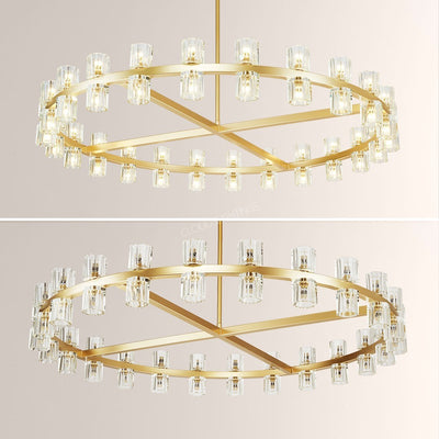Wine-Glass Series Crystal Chandelier 48"D