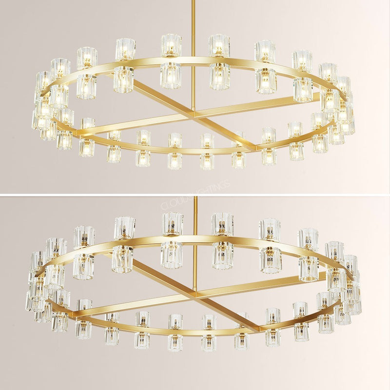 Wine-Glass Series Crystal Chandelier 48"D