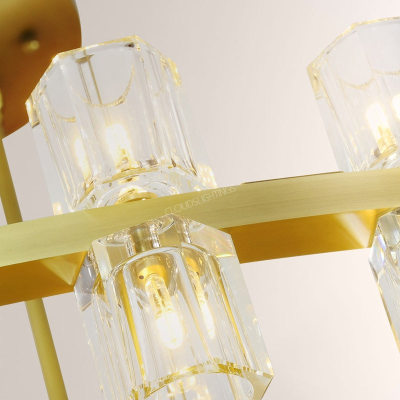Wine-Glass Series Crystal 2-Tier Chandelier 60"D