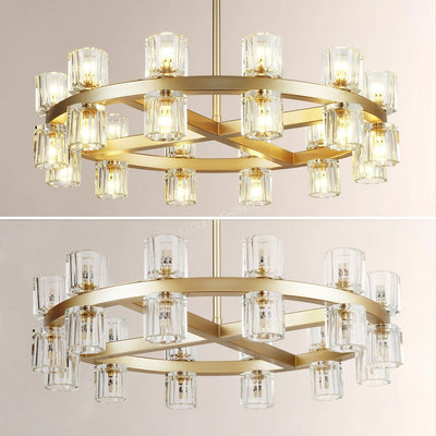 Wine-Glass Series Crystal Chandelier 24“D