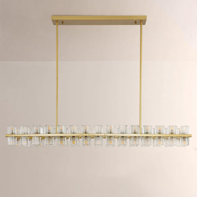 Wine-Glass Series Crystal Linear Chandelier 54"W
