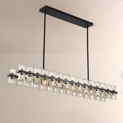 Wine-Glass Series Crystal Linear Chandelier 54"W