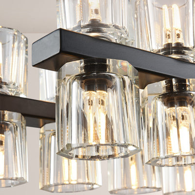 Wine-Glass Series Crystal Linear Chandelier 54"W