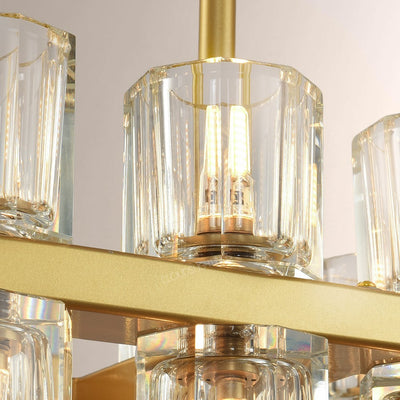 Wine-Glass Series Crystal Linear Chandelier 54"W