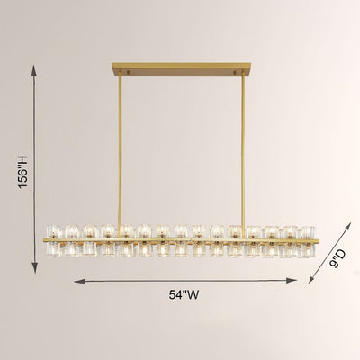 Wine-Glass Series Crystal Linear Chandelier 54"W