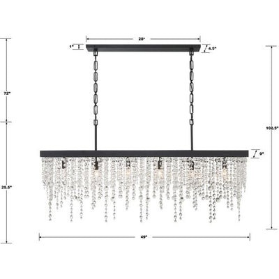 Winham 6 Lights Linear Chandelier 49"