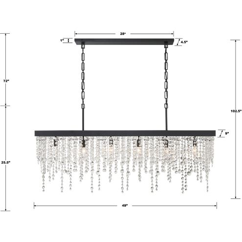 Winham 6 Lights Linear Chandelier 49"