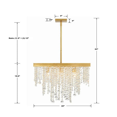 Winham 8 Lights Square Chandelier 22"