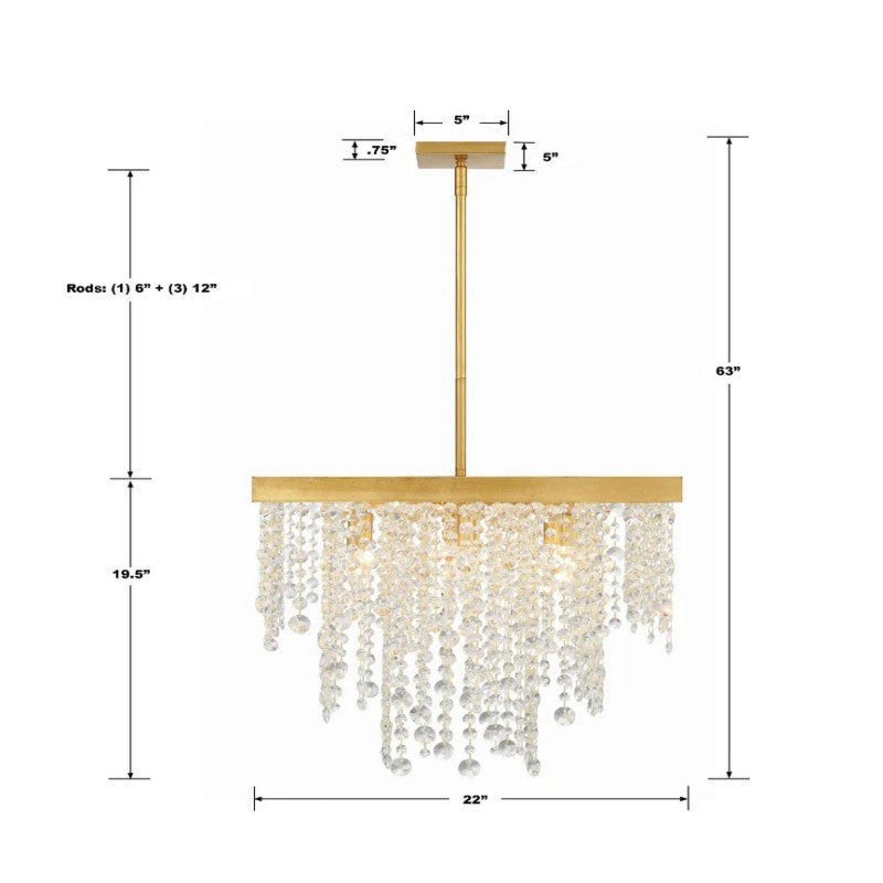 Winham 8 Lights Square Chandelier 22"