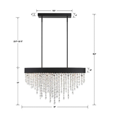 Winham 8 Lights Rectangular Chandelier 36"