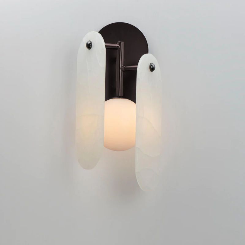 Alabaster Destiny Ball  Wall Sconce