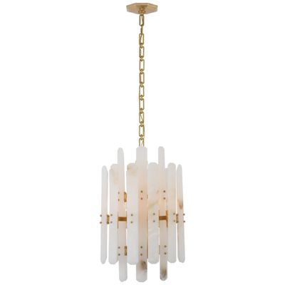 Alabaster Adrian Shield Long Pendant 12 Lights Chandelier