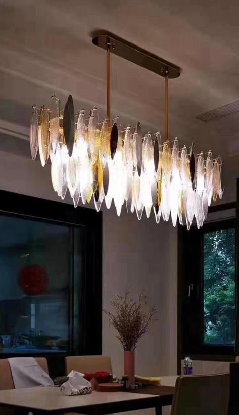 Ailin 2-Tier Linear Oval Glass Chandelier