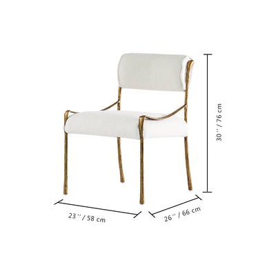 Vintage Forged Retro Copper Iron Frame Armless Dining Chair