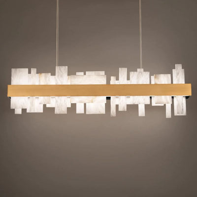 Alabaster Acropolis  LED Linear Chandelier 46"