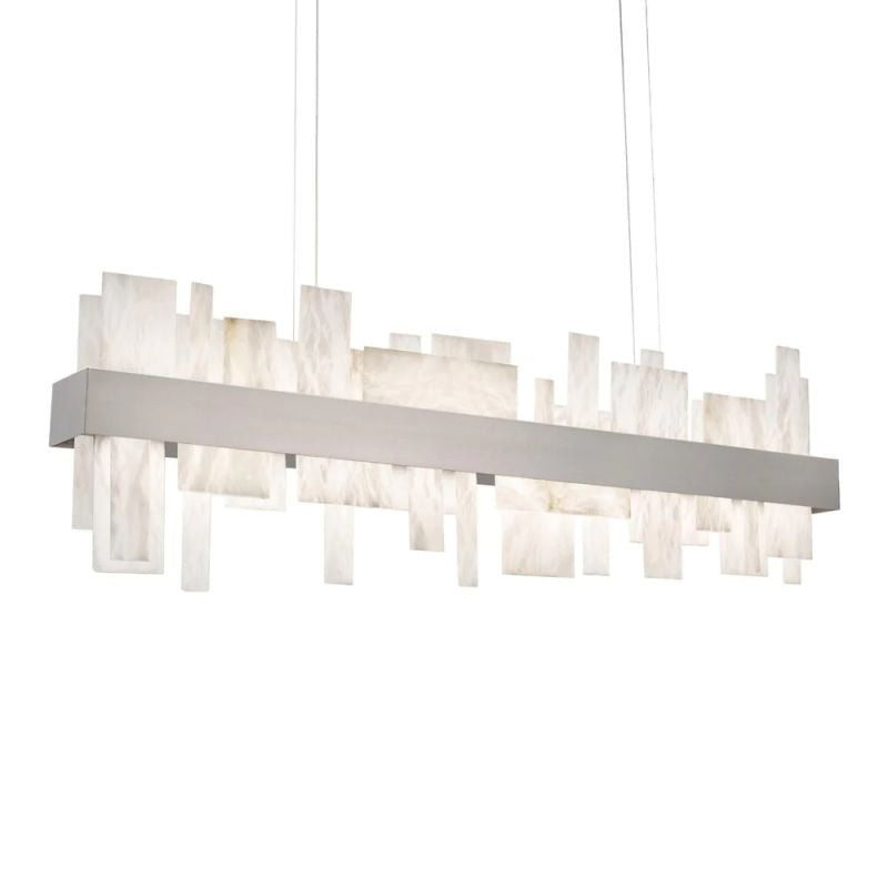 Alabaster Acropolis  LED Linear Chandelier 46"