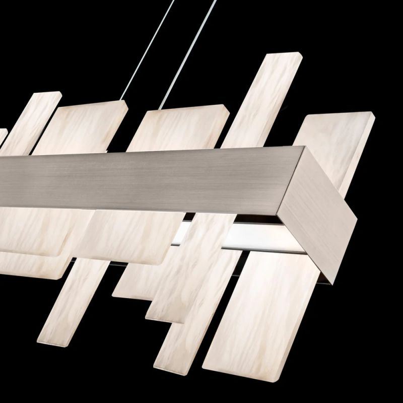 Alabaster Acropolis  LED Linear Chandelier 46"