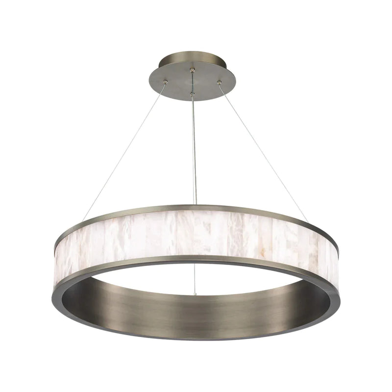 Alabaster Round Ring  LED Chandelier  28"