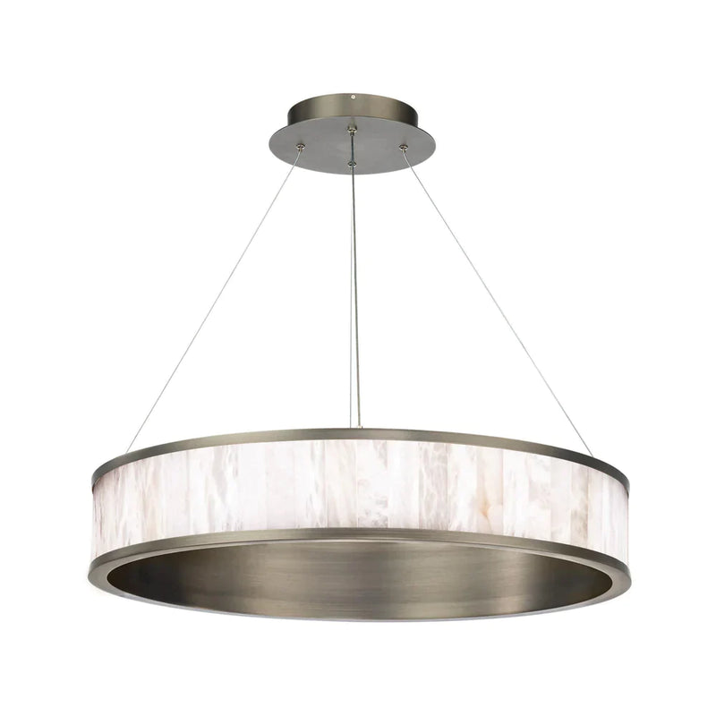 Alabaster Round Ring  LED Chandelier  28"