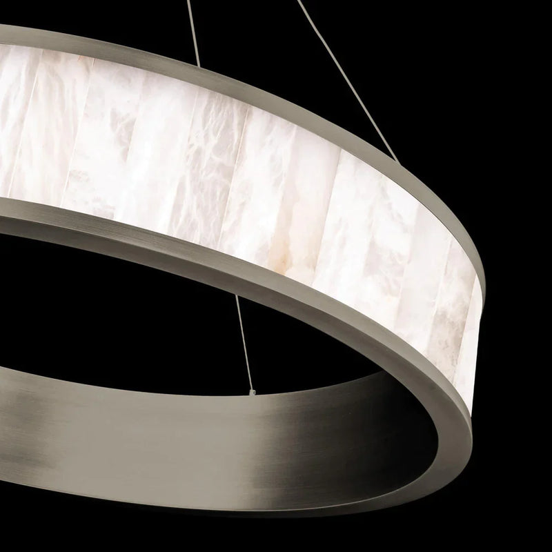 Alabaster Round Ring  LED Chandelier  28"