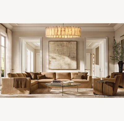 Camelot Alabaster Round Chandelier 60"D