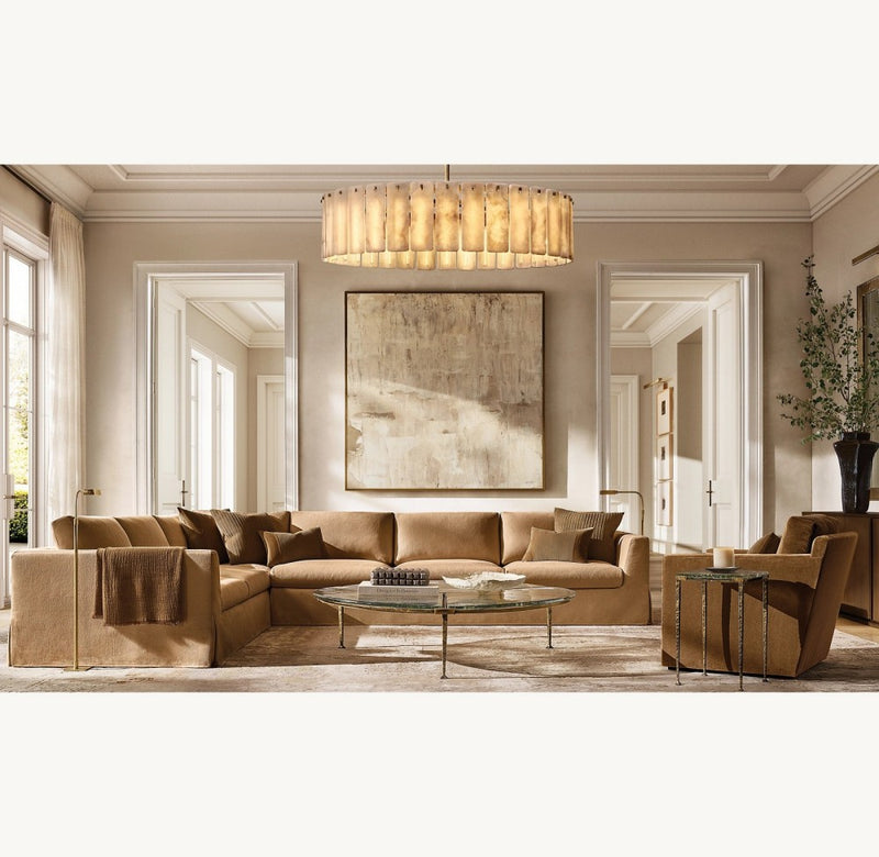 Camelot Alabaster Round Chandelier 60"D