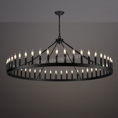 Modern Candle Round Chandelier 70"