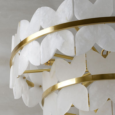 Alabaster Multi-Layer Butterfly Round Chandelier