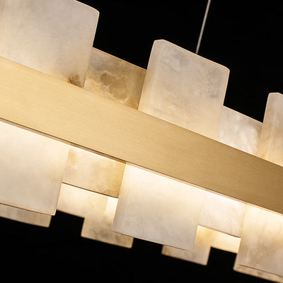 Alabaster Glo Modern Oval Chandelier