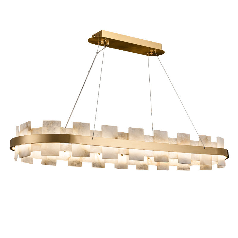 Alabaster Glo Modern Oval Chandelier