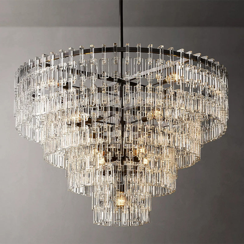 Mia 4 Tier Crystal Round Chandelier 48"