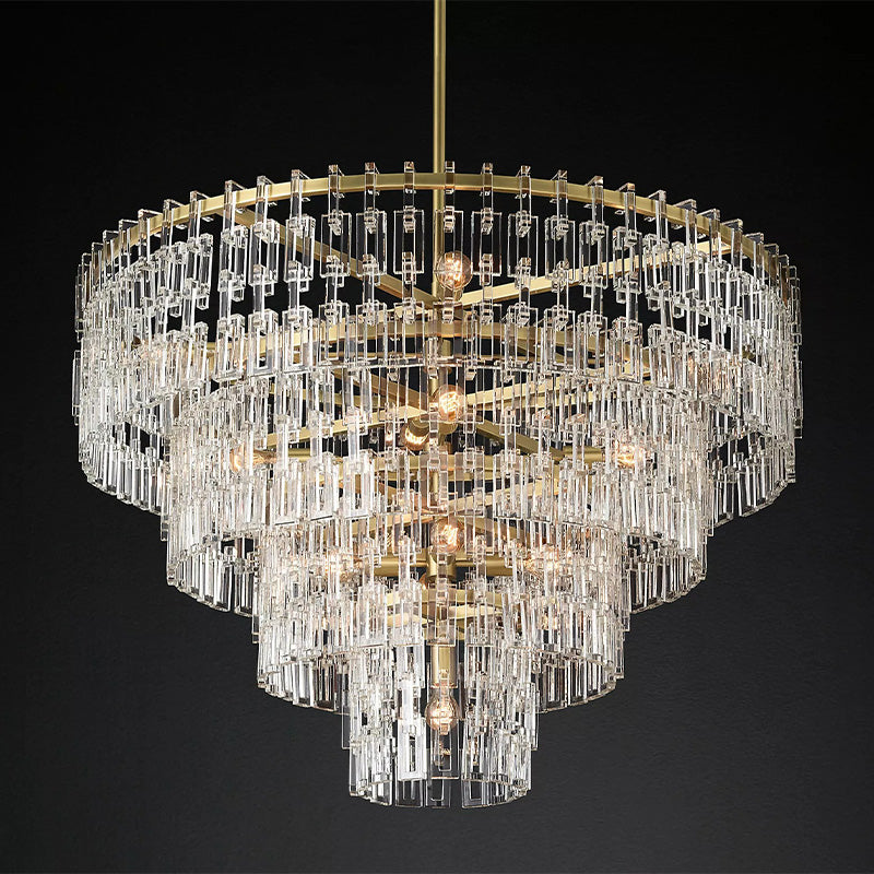 Mia 4 Tier Crystal Round Chandelier 48"